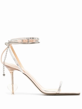 Raffia Flat Sandals 105mm crystal-embellished sandals