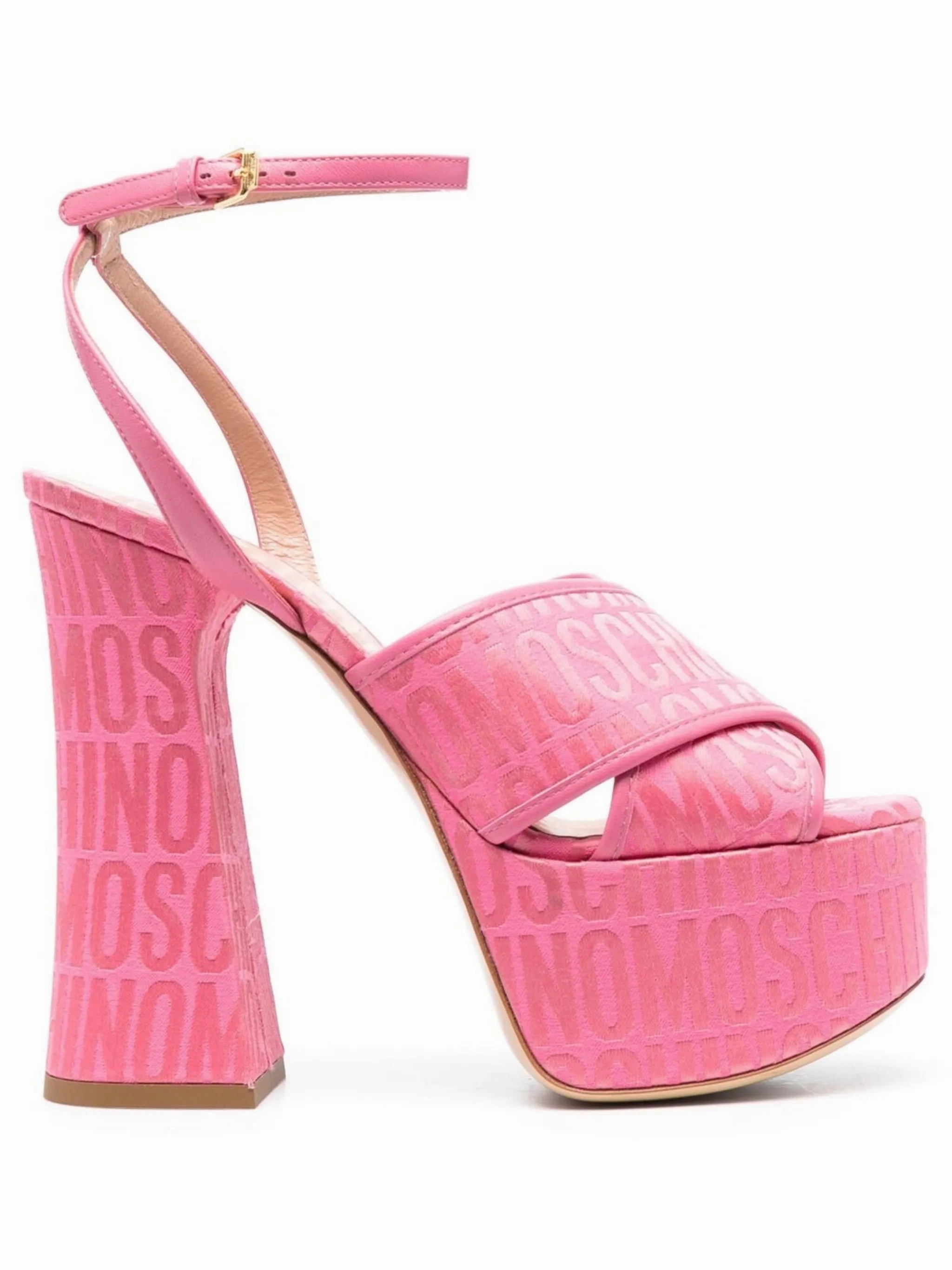 String Sandals 145mm logo-print platform sandals