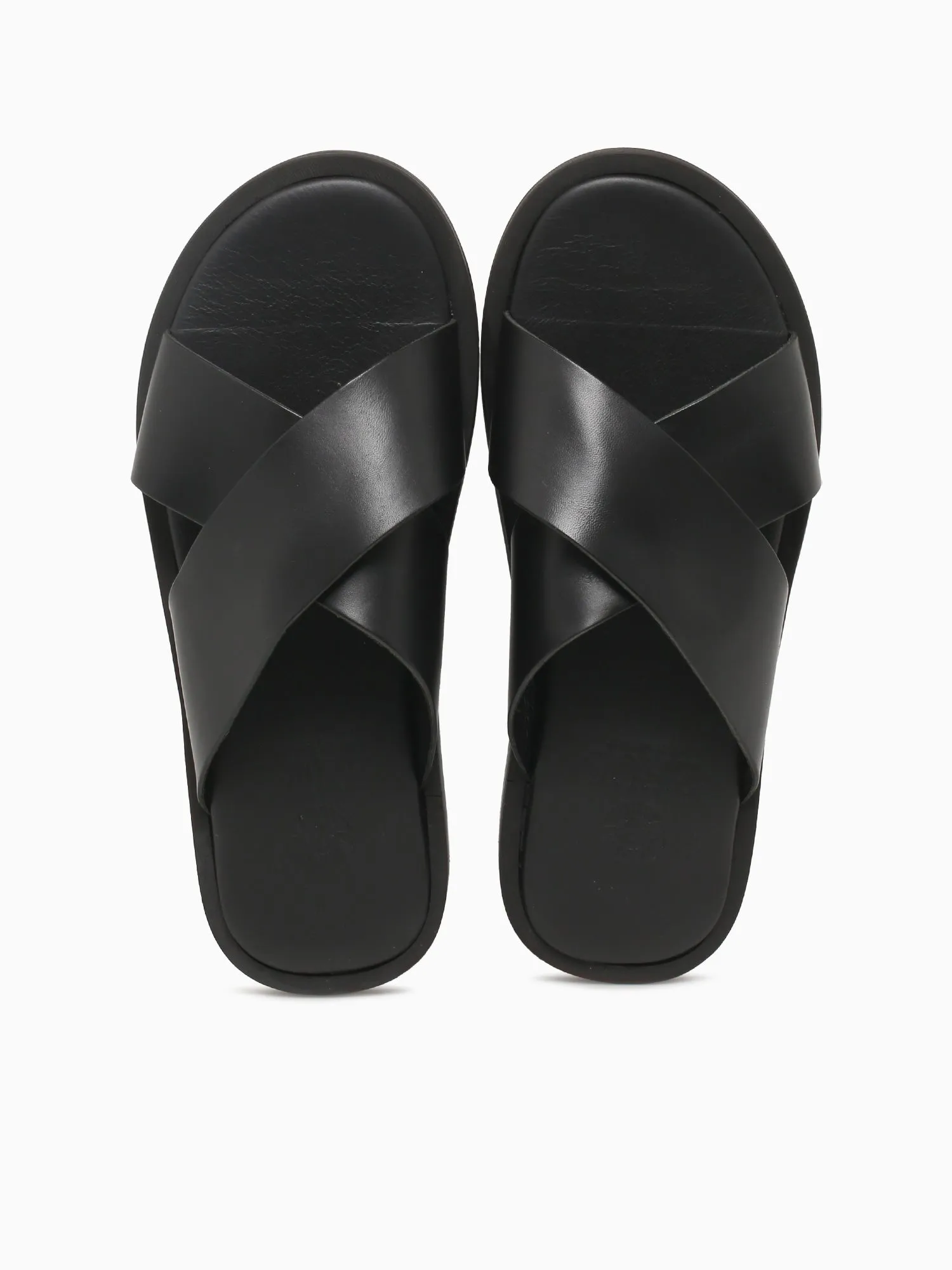 Comfortable Leather Sandals 1730 Nero Vacchetta Nappa