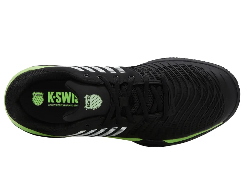 K-Swiss Express 3 Light Clay Tennis Shoe (Black/Soft Neon Green) Orthotic Tennis Shoes