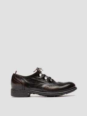 CALIXTE 084 - Dark Brown Leather Oxford Shoes Softwalk Oxfords