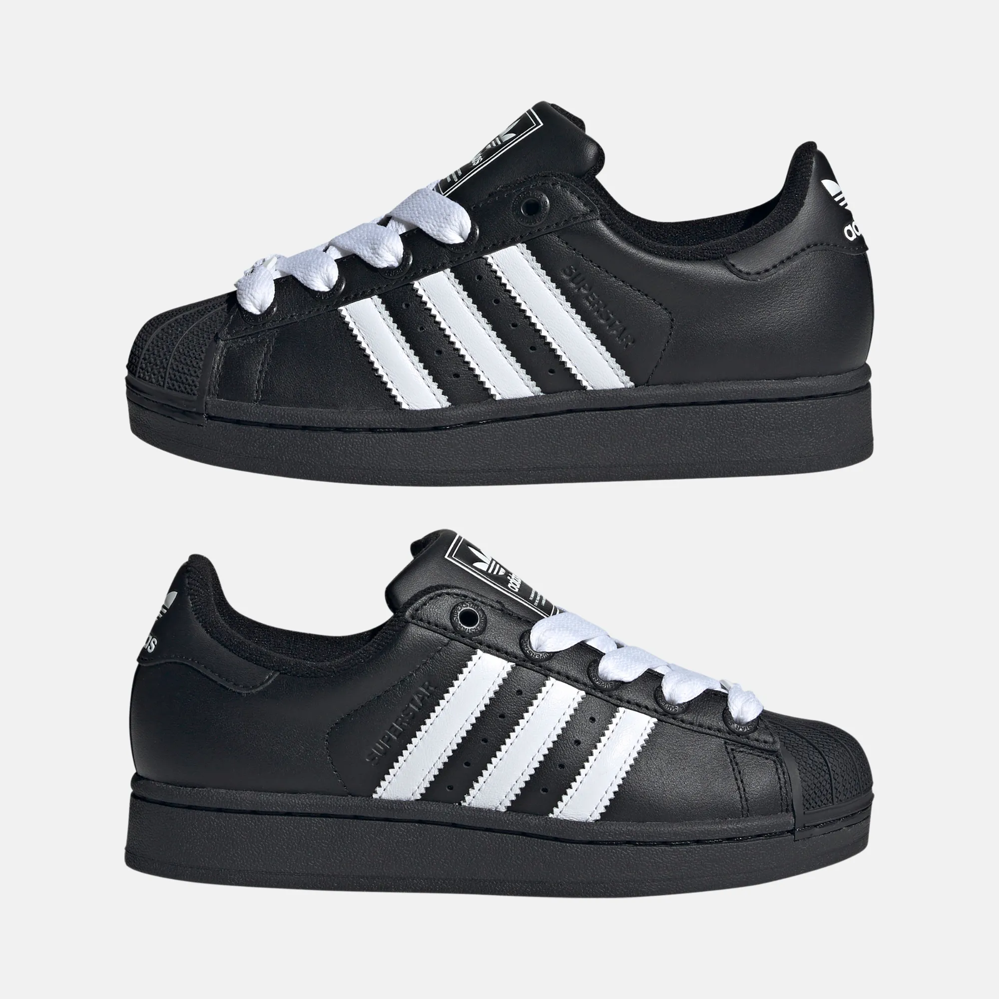 Adidas Donovan Mitchell Basketball Shoes Adidas Kids' Superstar II Black (GS)