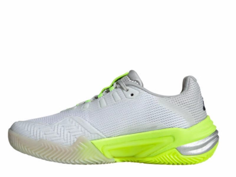 Boost Tennis Shoes Adidas Barricade 13 Clay Ladies Tennis Shoe (White/Neon)