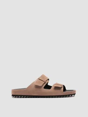 AGOR 010 - Taupe Suede Slide Sandals Sandals Good For Flat Feet