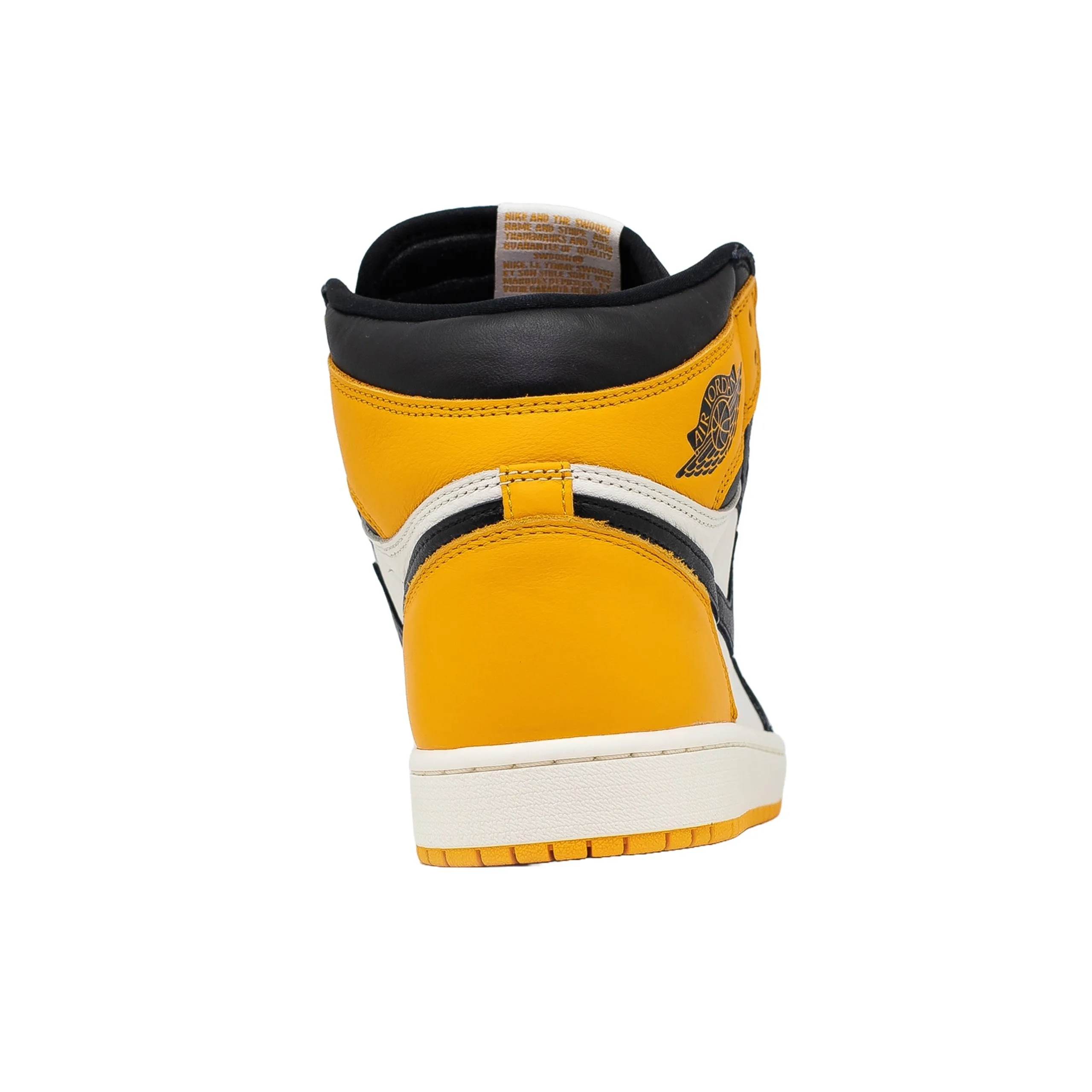 White Canvas Sneakers Air Jordan 1 High, Yellow Toe