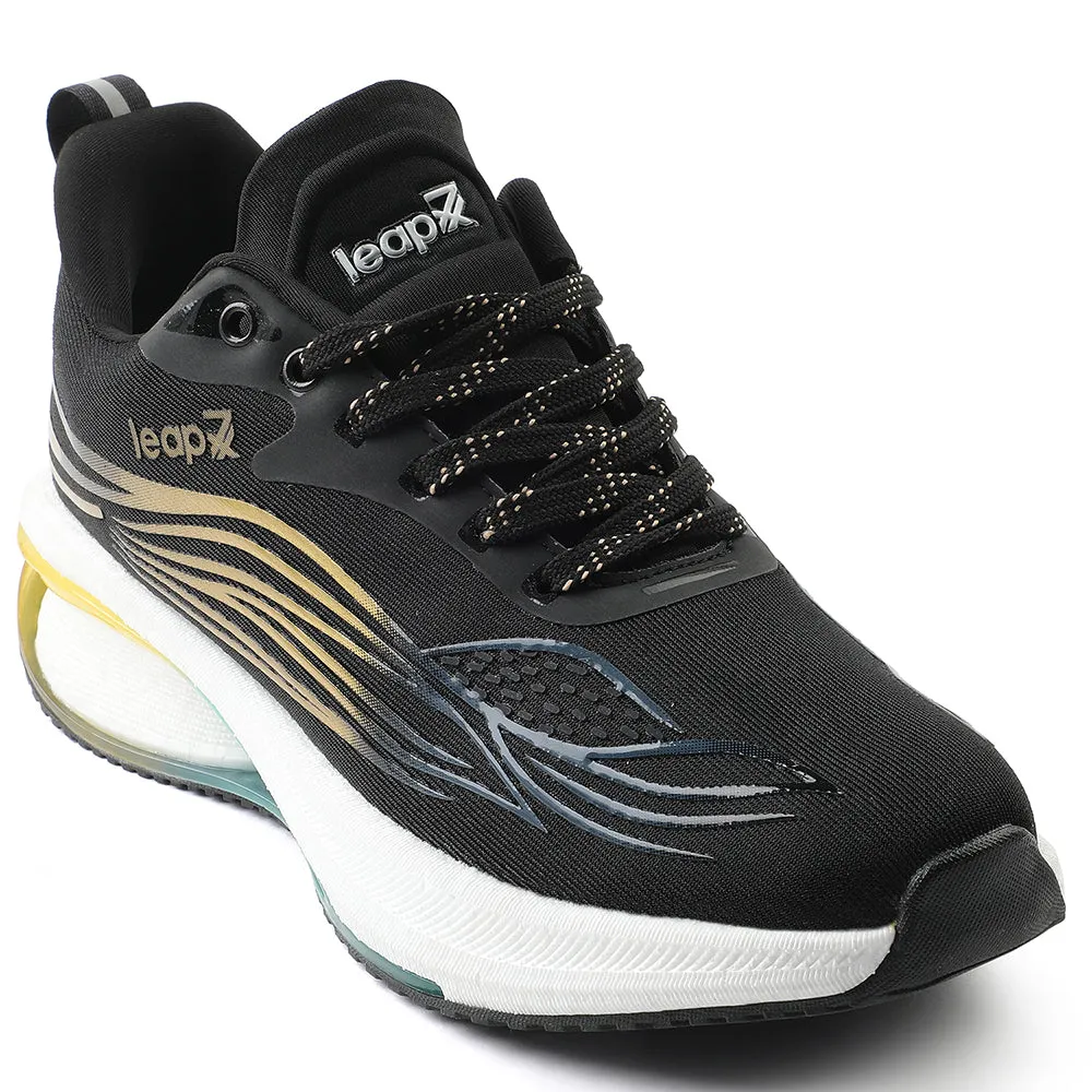 Zero Drop Running Shoes Leap7x Black Sports Lacing Running Shoes For Men MOSCOW-2 By Liberty