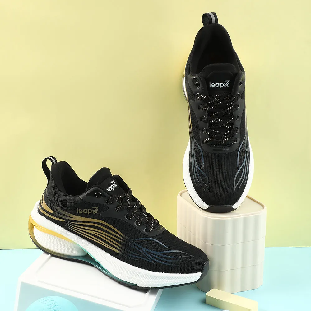 Leap7x Black Sports Lacing Running Shoes For Men MOSCOW-2 By Liberty 990v6 Running Shoes
