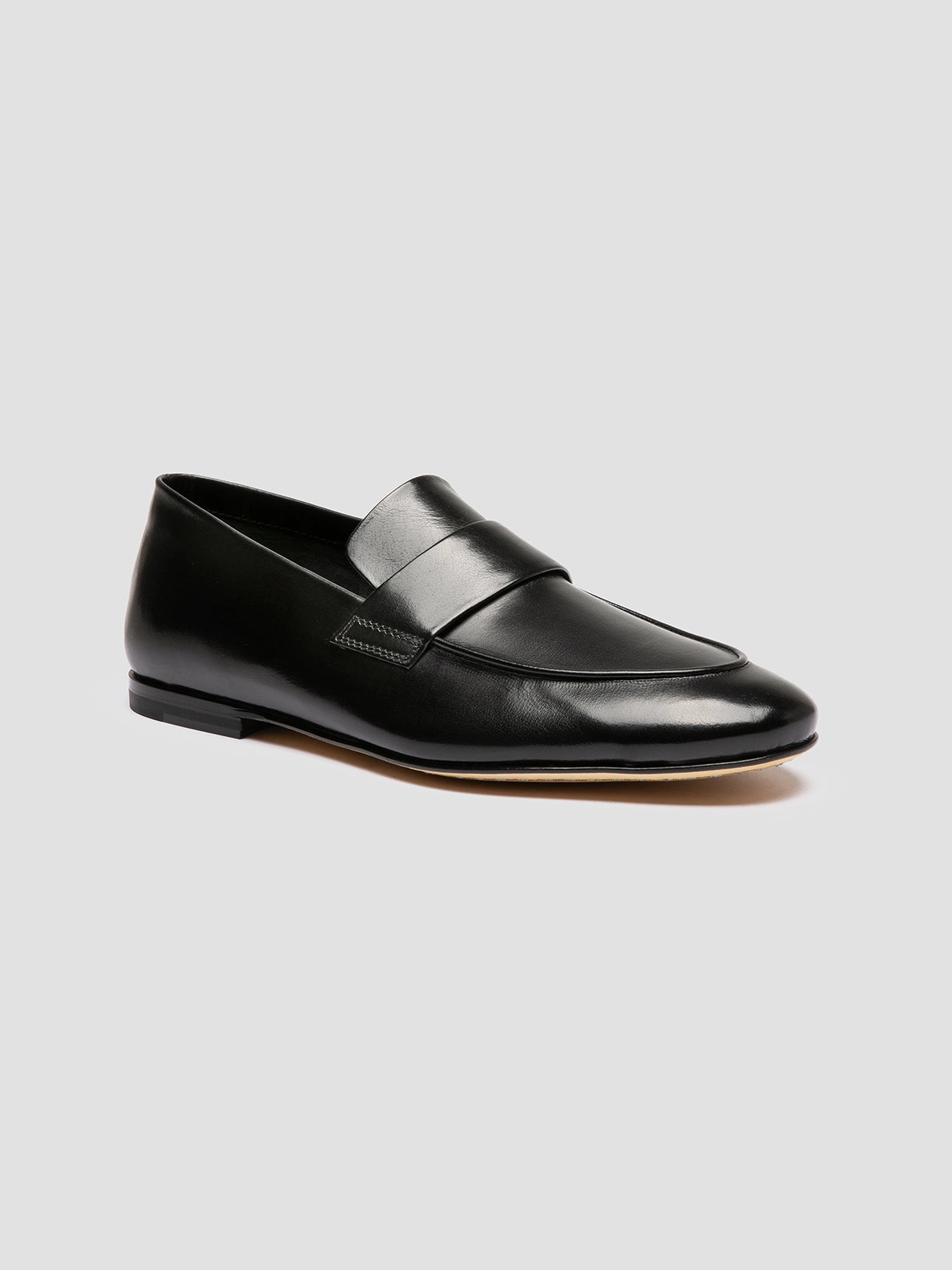 AIRTO 001 - Black Leather Penny Loafers Thick Loafers