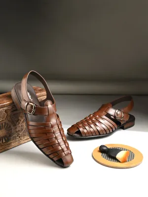 Zodiac Sandals Ajrakh Strappy Leather Roman Sandals