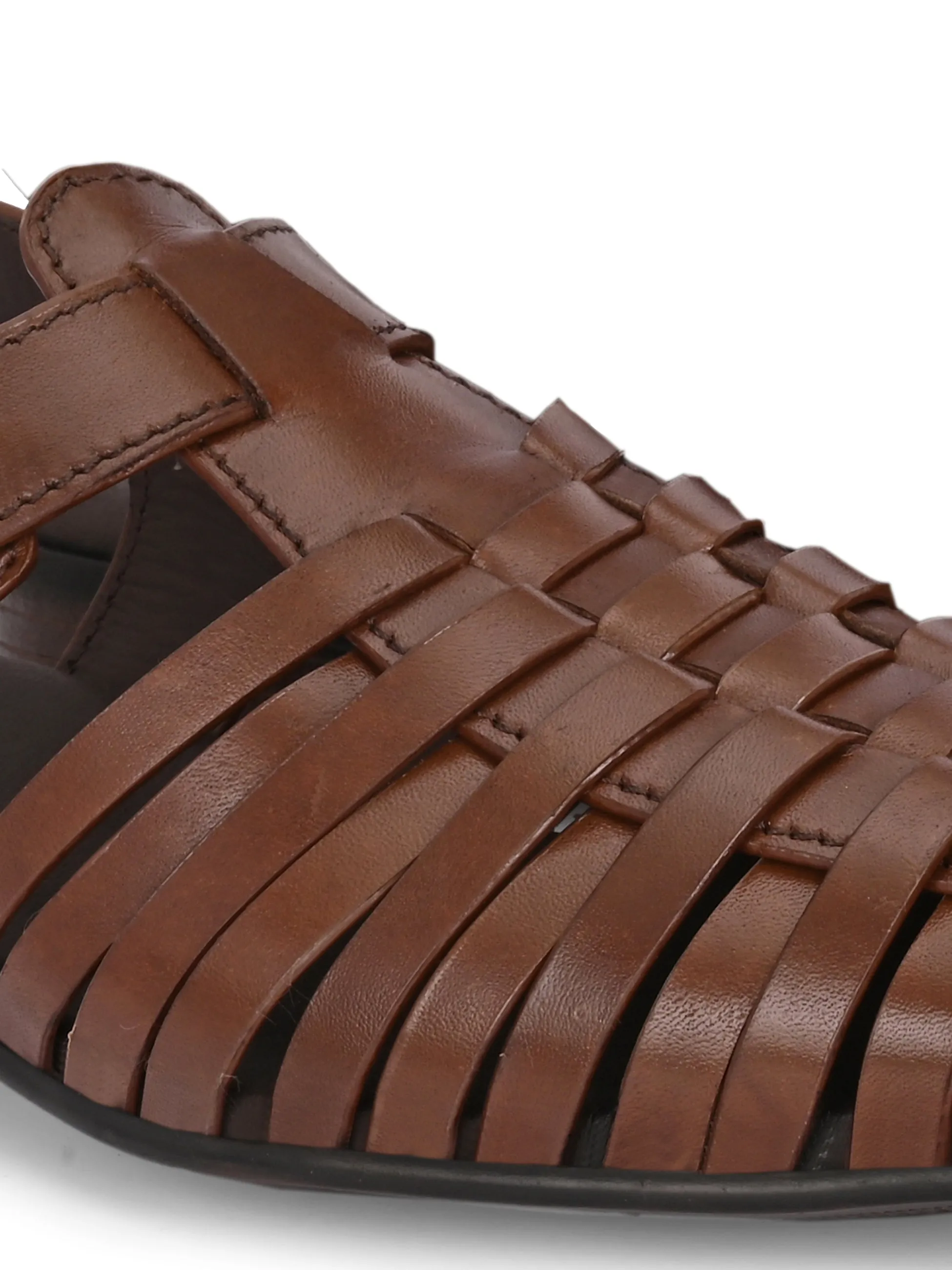 Ajrakh Strappy Leather Roman Sandals Agent Login