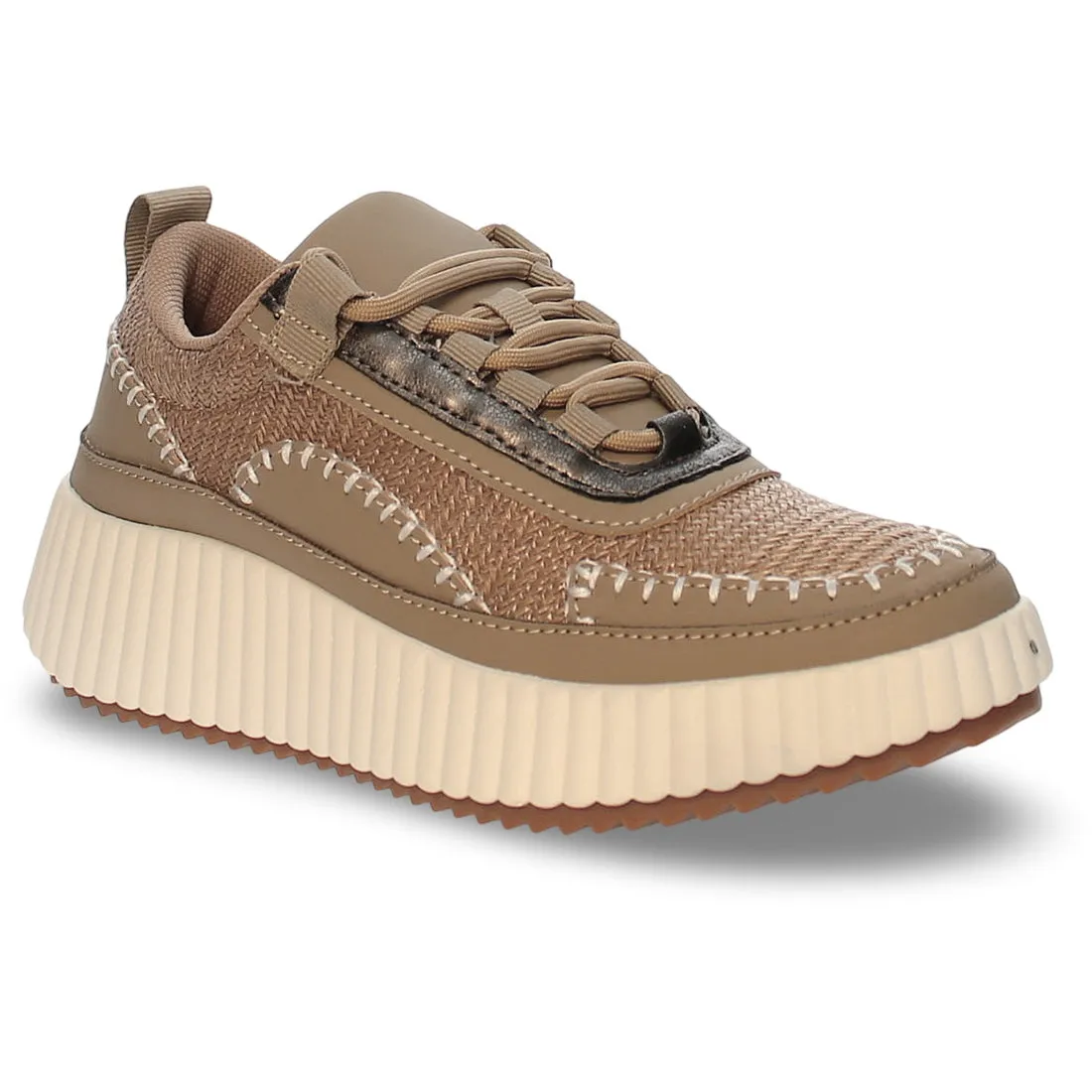 Whipstitch Natural Raffia Cdg Sneakers