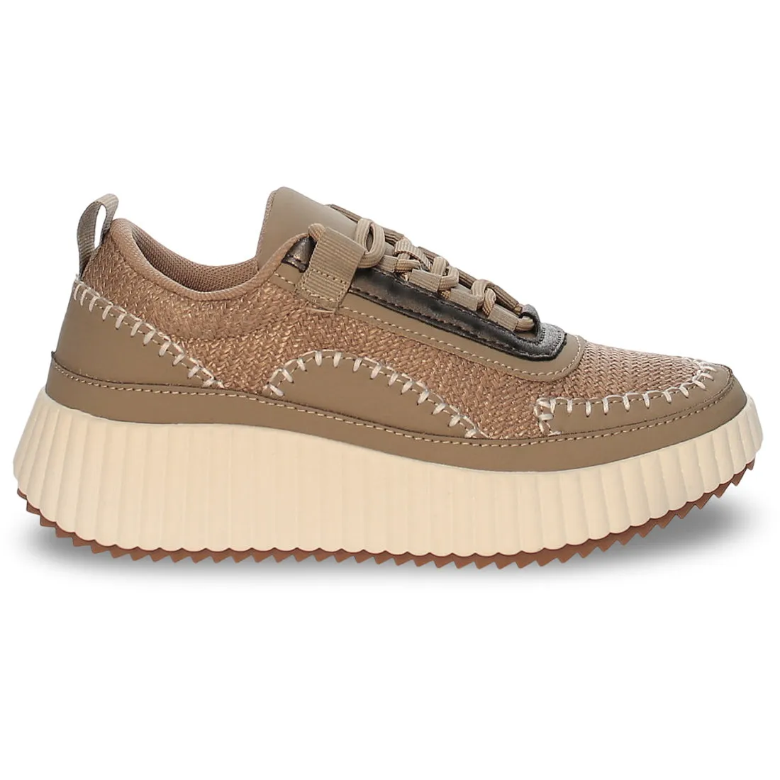 Whipstitch Natural Raffia Wash Sneakers In Washer