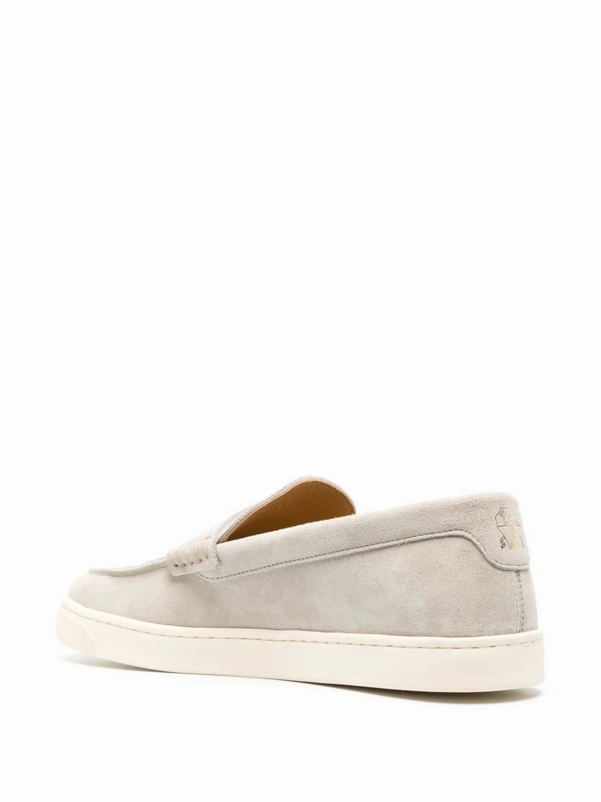almond-toe suede loafers And White Penny Loafers