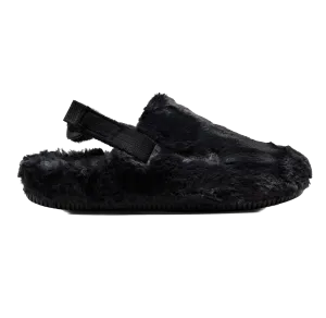 Nike Women's Calm Mule Se Shoes - Black Fur Light Gray Nike Shoes