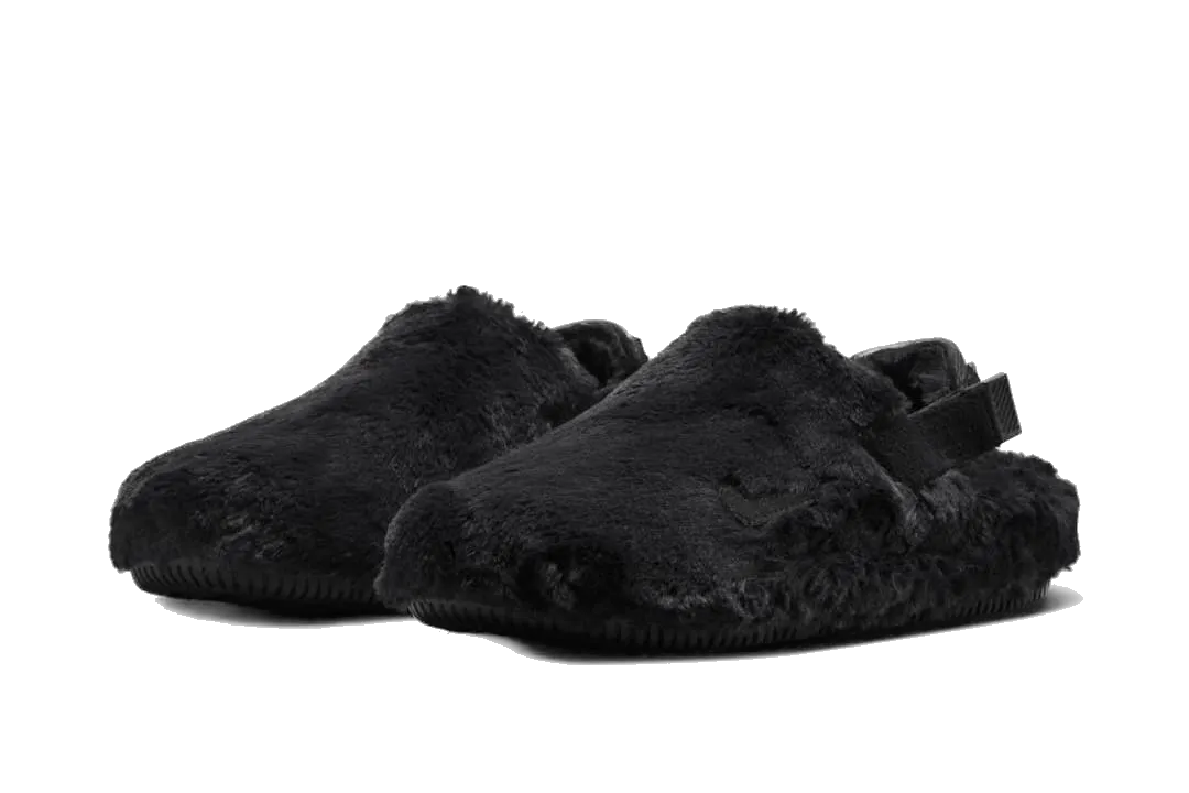 Nike Women's Calm Mule Se Shoes - Black Fur Nike Tennis Shoes For Tennis