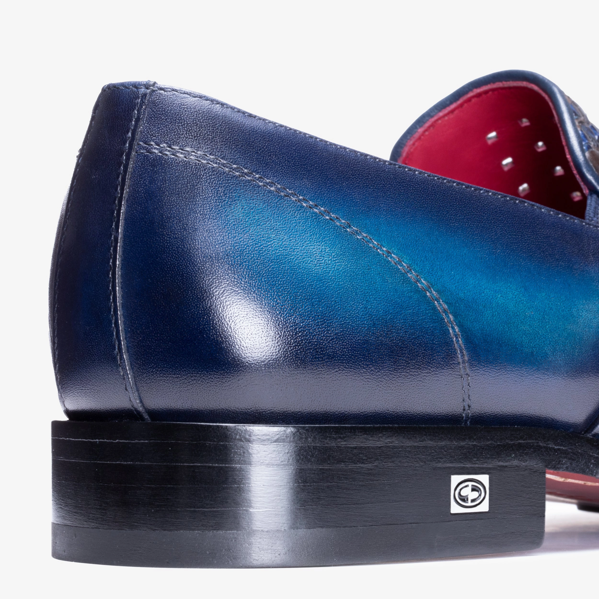 Men's Navy Blue Woven Leather Loafer Loafers Sports Bar And Grill Catonsville Md