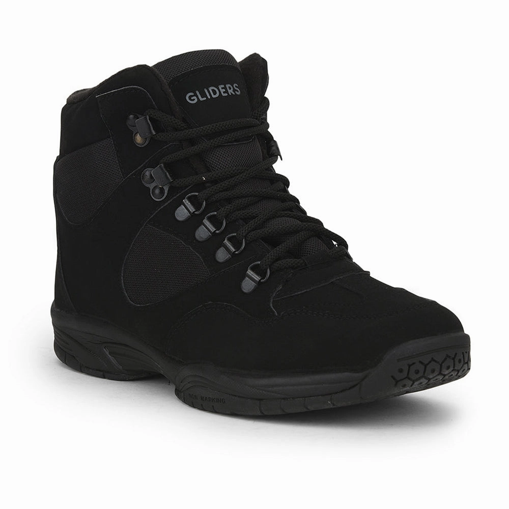 Gliders (Black) Casual Lace Up Shoes For Men EVEREST-1 By Liberty Cool Leather Boots