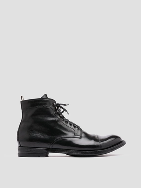 ANATOMIA 016 - Black Leather Ankle Boots Hunting