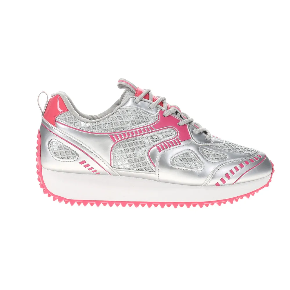 Running Sneakers Flat Feet Apollo Metallic Lace Up Sneakers