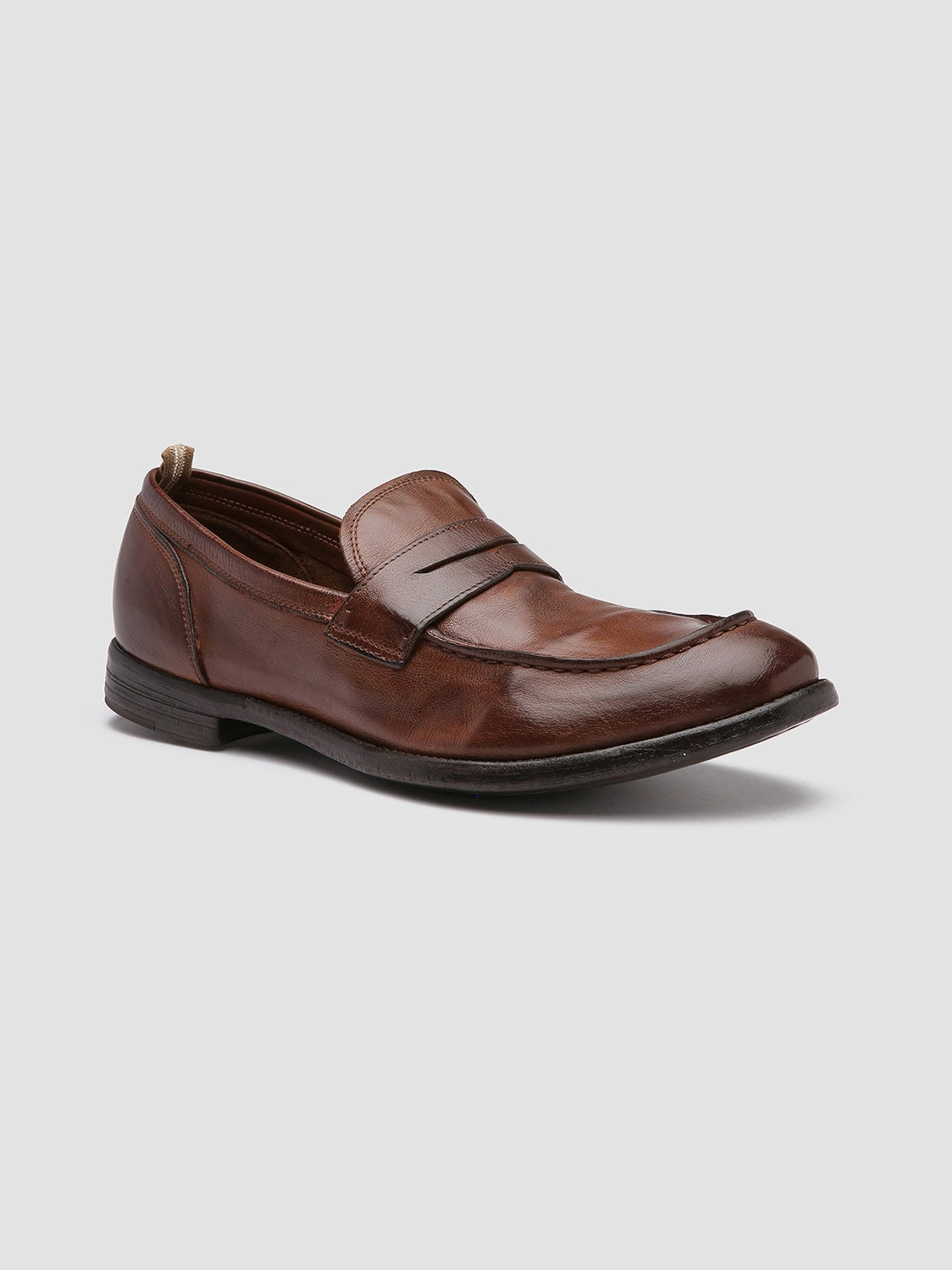 ARC 509 - Brown Leather Penny Loafers Gator Loafers
