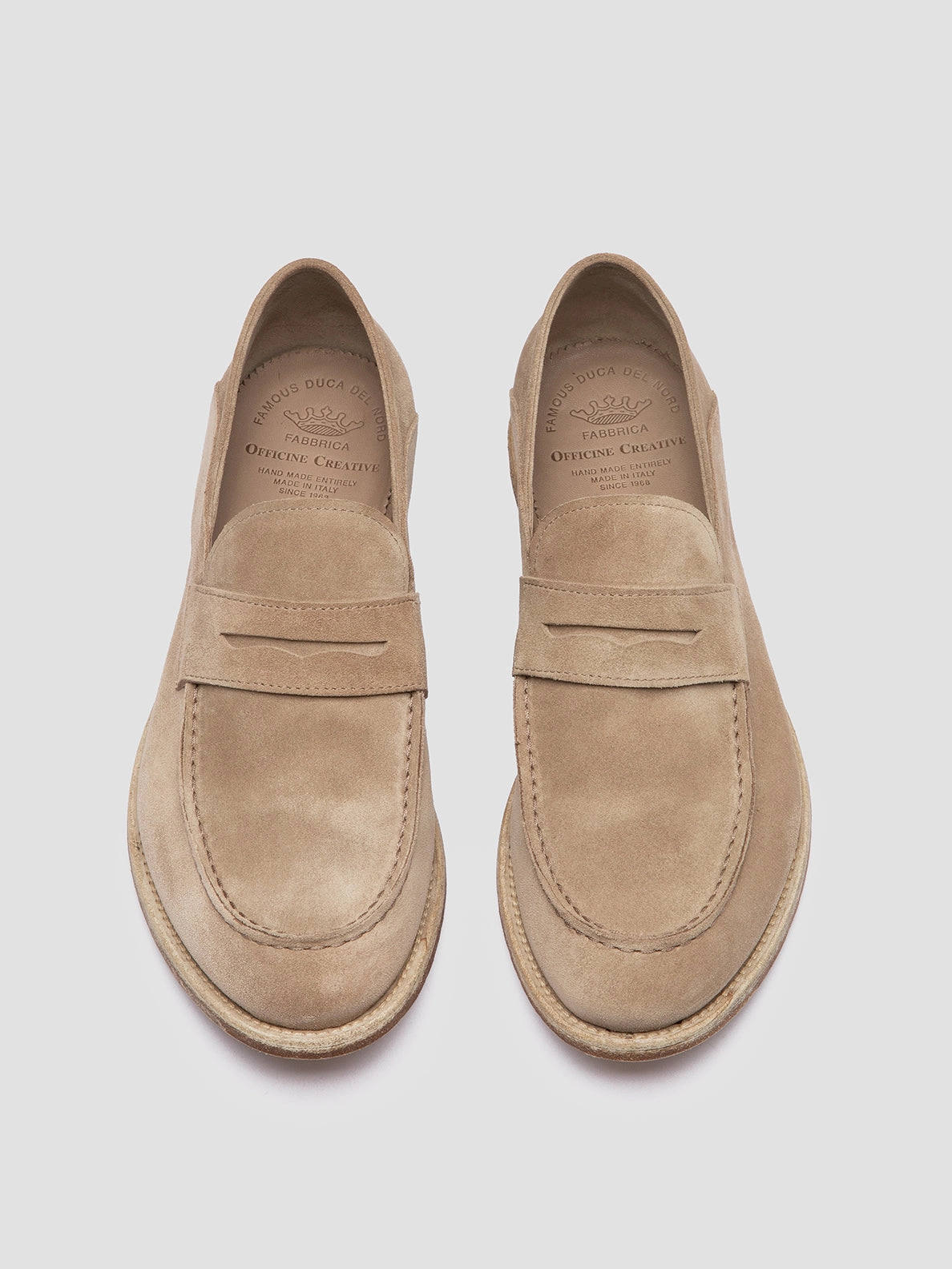 ARCHIVE 522 - Beige Suede Penny Loafers Ladies Comfort Loafers