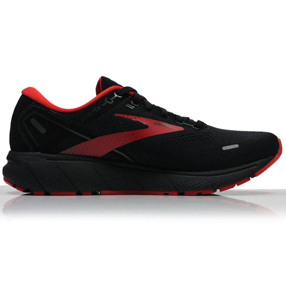 Running Shoes With Most Cushion Brooks Ghost 14 GTX Men's Running Shoe - Black/Blackened Pearl/High Risk Red