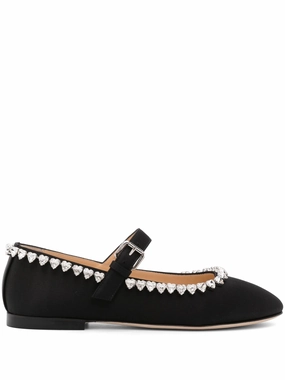 Flat Tire Running Shoes Audrey crystal-embellished ballerina shoes