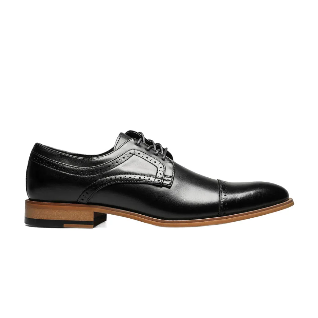 Stacy Adams Men's Dickinson Oxfords - Black Oxford Cap Toe Dress Shoes