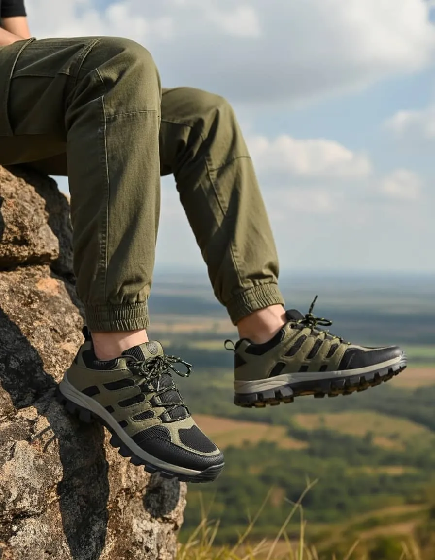 Bacca Bucci EverTrek Outdoor Hiking Boots-All-Terrain Grip Brown Kitten Heel Boots