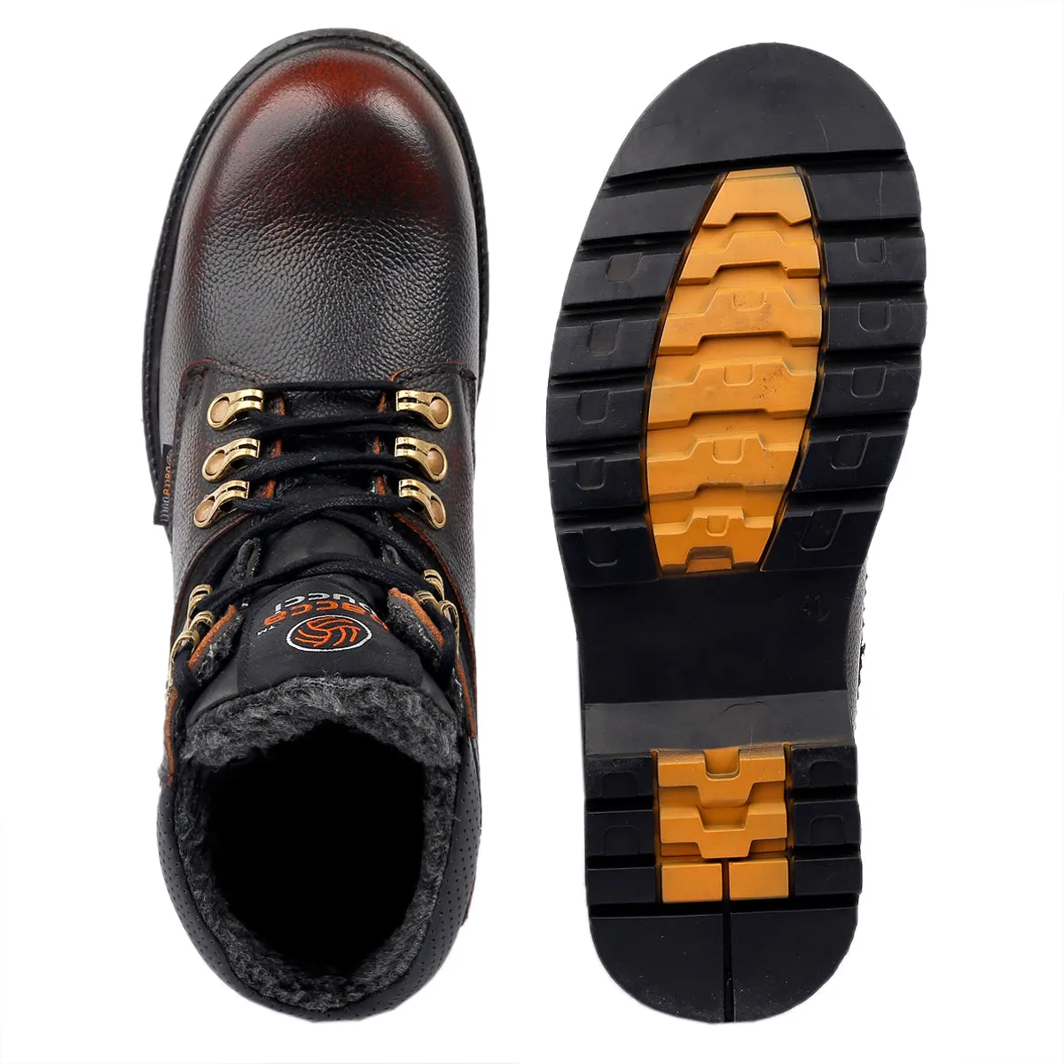 Bacca Bucci Genuine Grain Leather Boots | Snow Boots with 6 Inches Steel Toe Cap Qumy Dog Boots