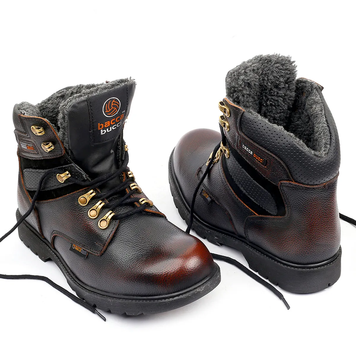 Vietnam Jungle Boots Bacca Bucci Genuine Grain Leather Boots | Snow Boots with 6 Inches Steel Toe Cap