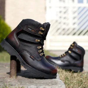 Good Boots For Snow Bacca Bucci Genuine Grain Leather Boots | Snow Boots with 6 Inches Steel Toe Cap