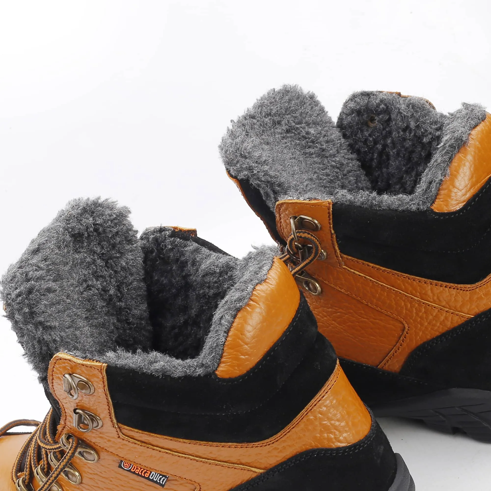 Light Weight Hiking Shoes Bacca Bucci Genuine leather Grain Boots with Fur