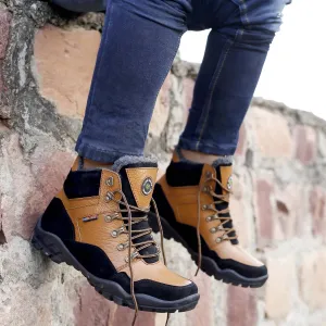 Bacca Bucci Genuine leather Grain Boots with Fur Solution Climbing Shoe