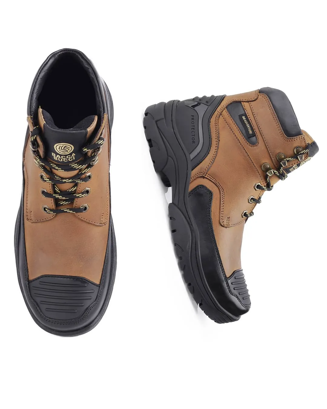 Compression Boots Bacca Bucci PROTECTOR Leather Motorcycle Boots for Men