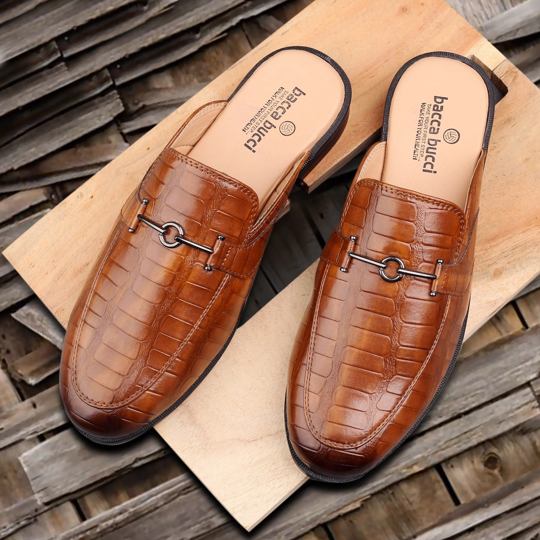 Bacca Bucci Men's NOVA Mules Clogs Open back Loafers with Comfortable Memory Insoles Eddie Bauer Loafers