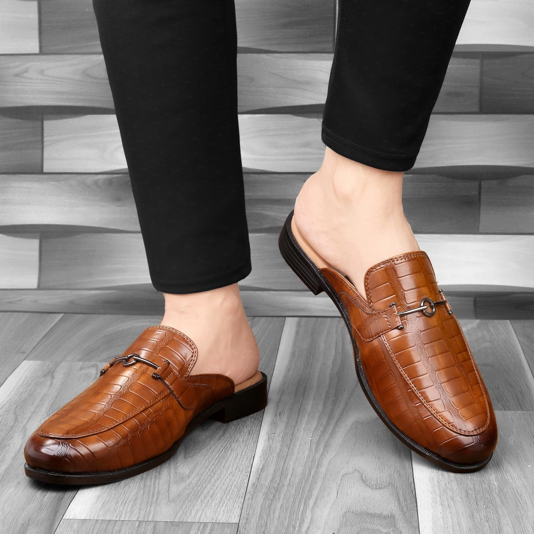 Ladies Loafers Bacca Bucci Men's NOVA Mules Clogs Open back Loafers with Comfortable Memory Insoles