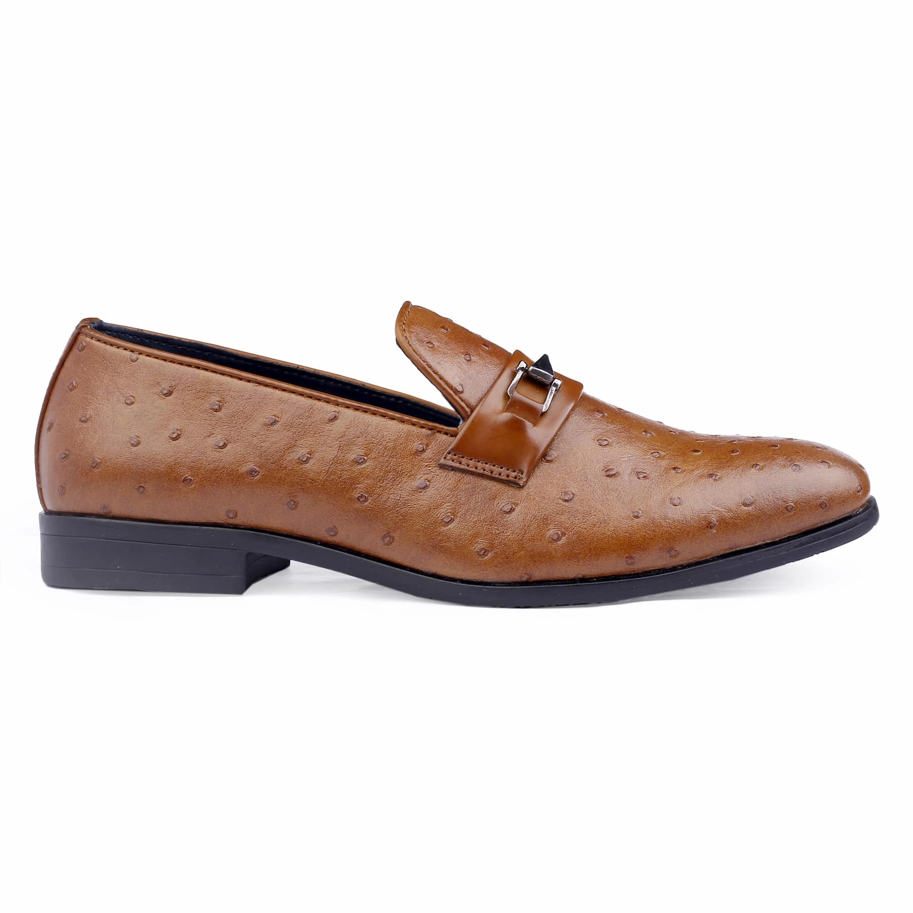 Bacca Bucci OSTRICH Party Textured Loafers | Wedding Dress Formal Slip-on Shoes Leather Loafers
