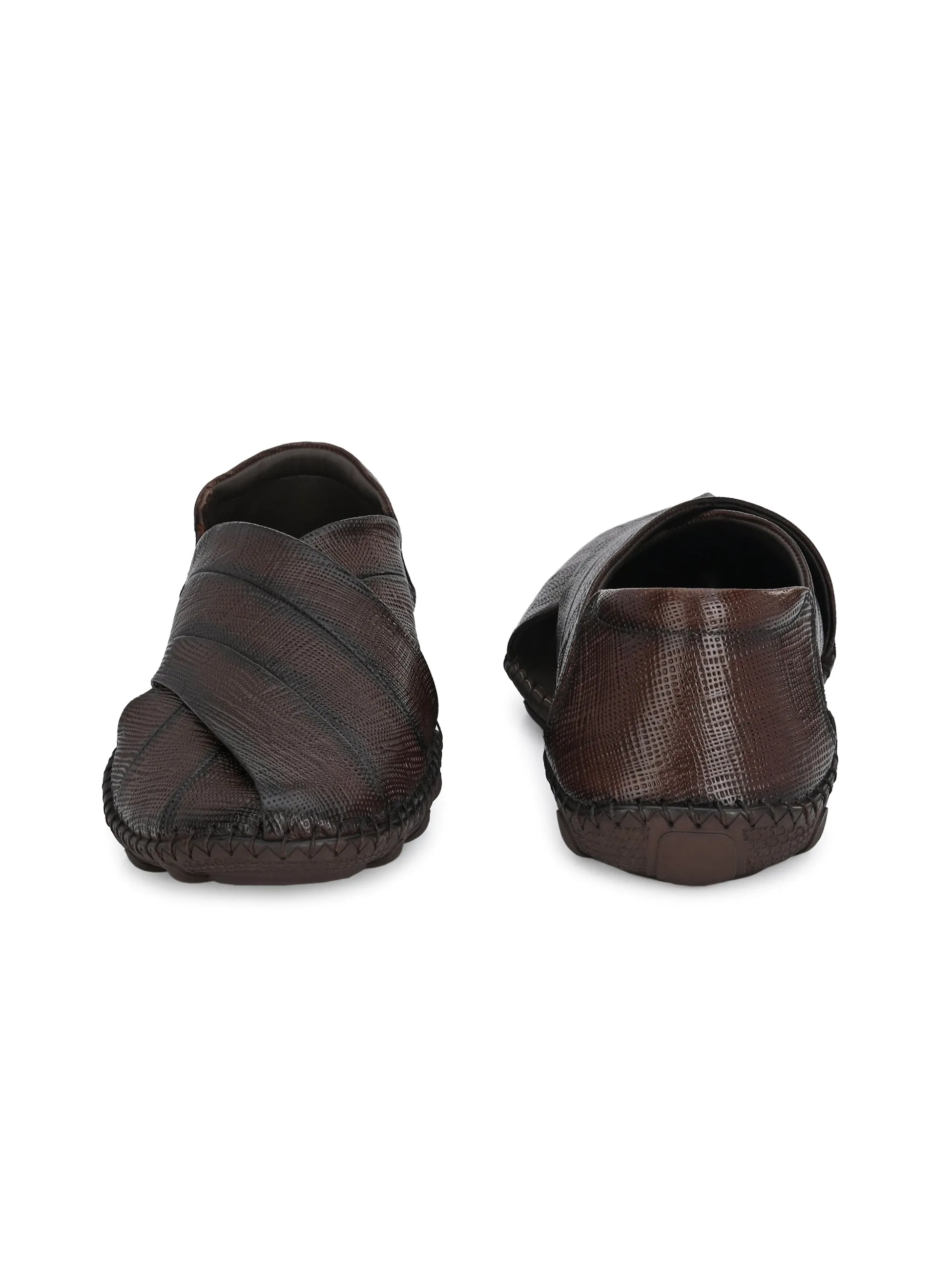 Caspian Leather Ethnic Slip-ons By Laundry Sandals