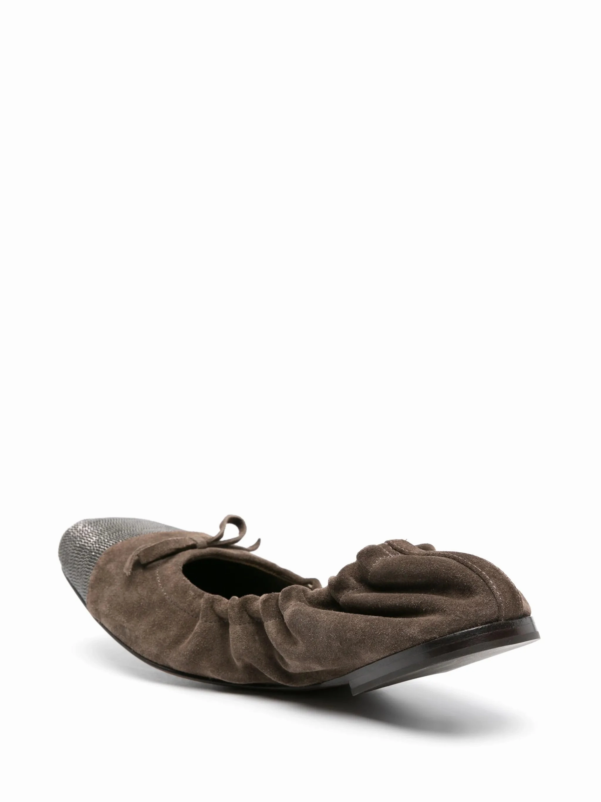 Flat Chinese Shoes beaded leather ballerina shoes