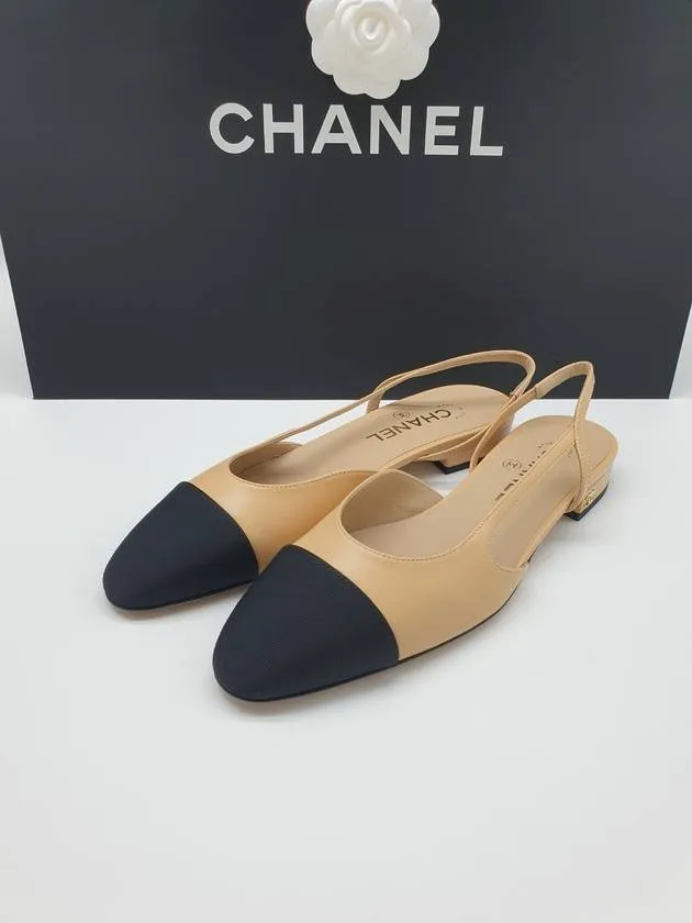 High Heel Damage To Feet Slingbacks Goatskin Grosgrain & Beige Black Chanel
