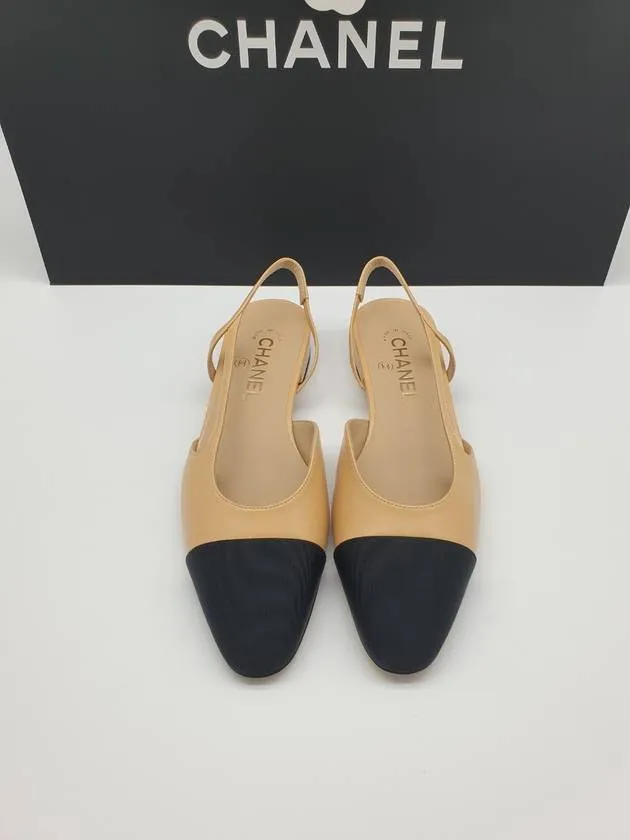 High Heel Tips Replacement Slingbacks Goatskin Grosgrain & Beige Black Chanel