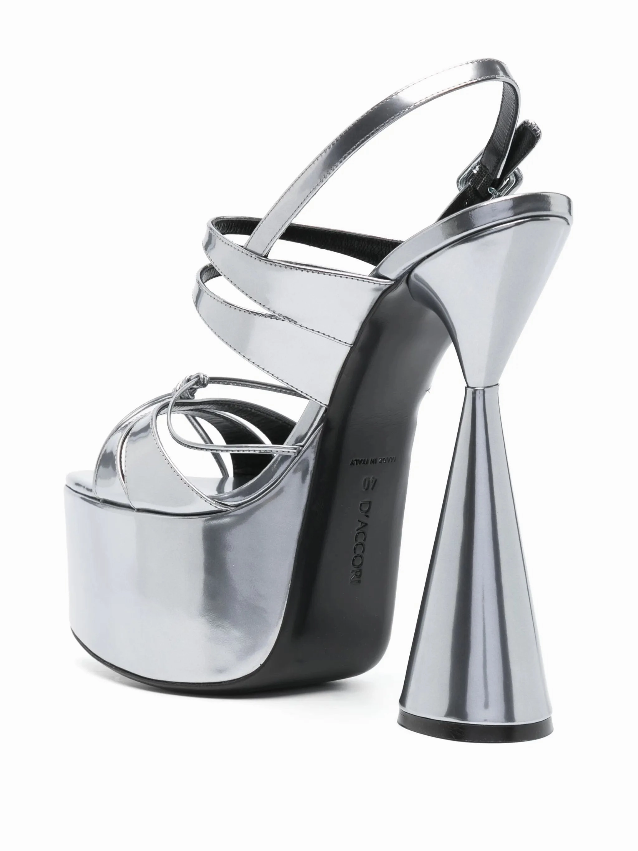 Belle 180mm platform sandals Metallic Sandals Heels