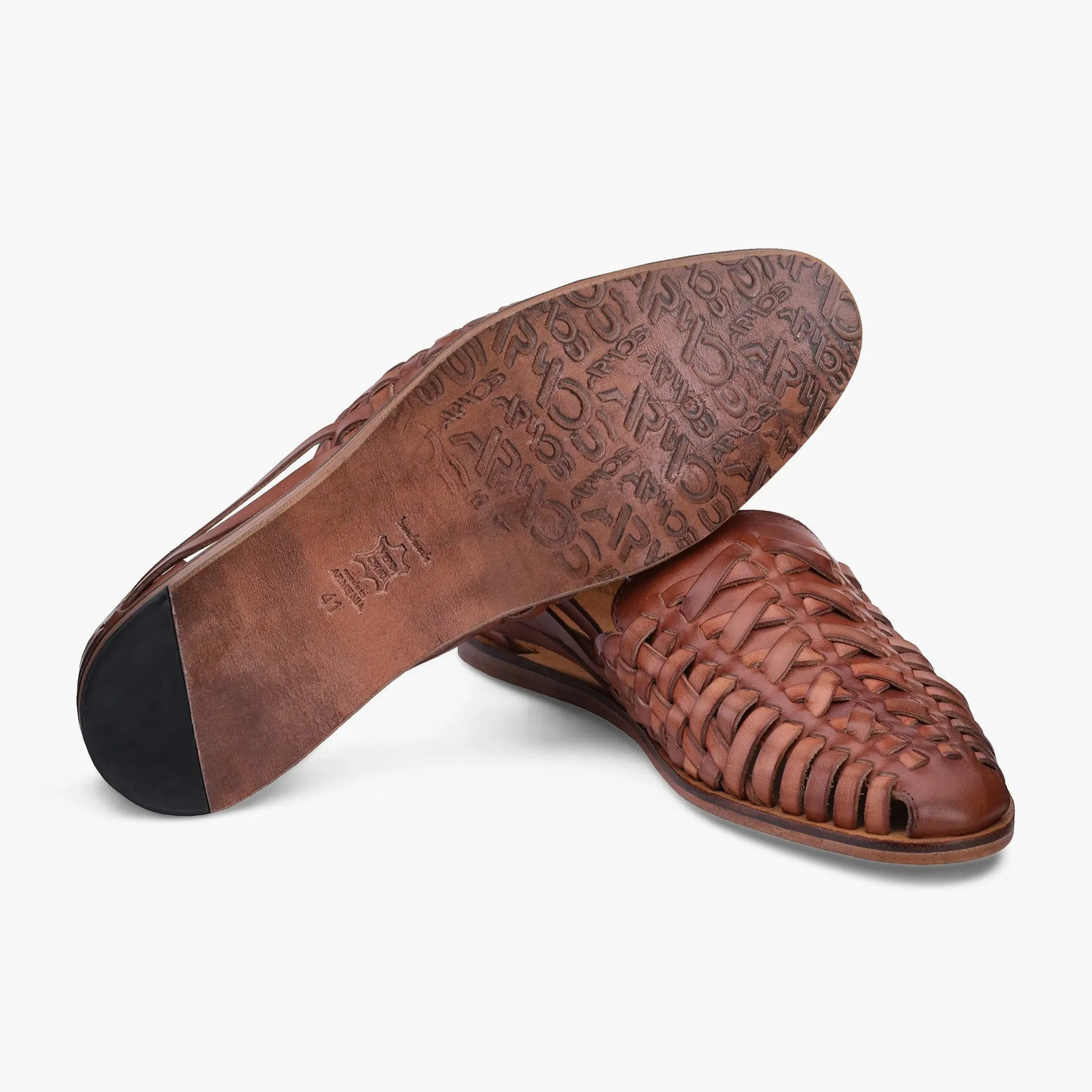 Sequin Sandals Men's Brown Leather Huarache Sandal