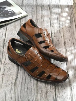 Qupid Sandals Mavro Leather Roman Sandals