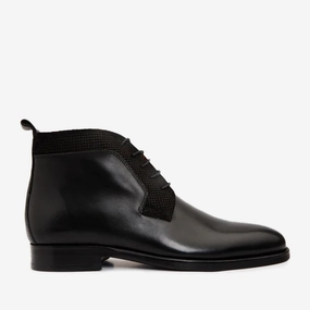 Wide Mens Boots The Romto Black Leather Derby Lace-Up Men Boot With a Zipper Final Sale!