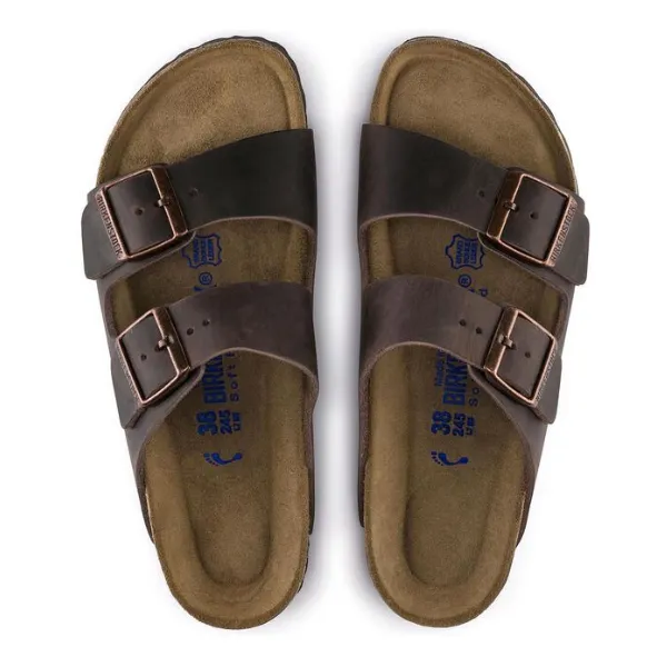 Birkenstock Men's Arizona Soft Footbed Oiled Leather Habana Clark Sandals