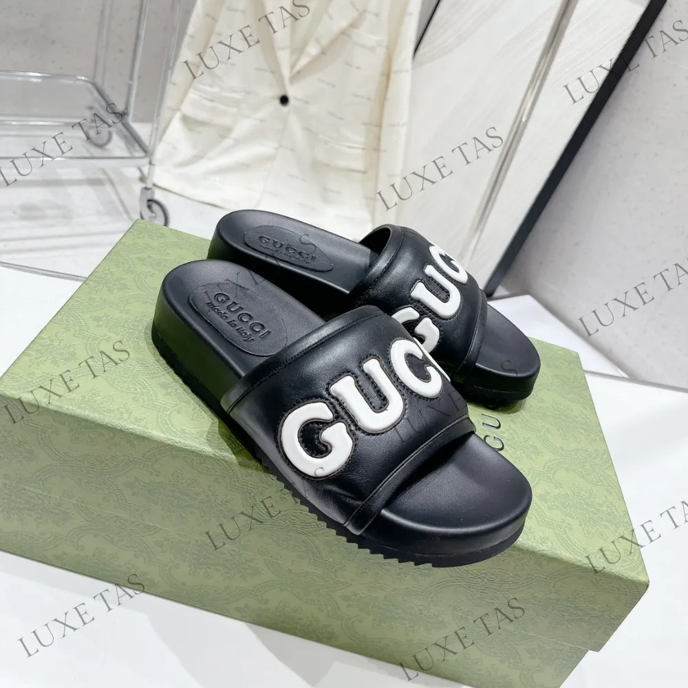 Black Leather Slide Sandal - Designer Slides & Sandals for Men Sandals Hunter Park