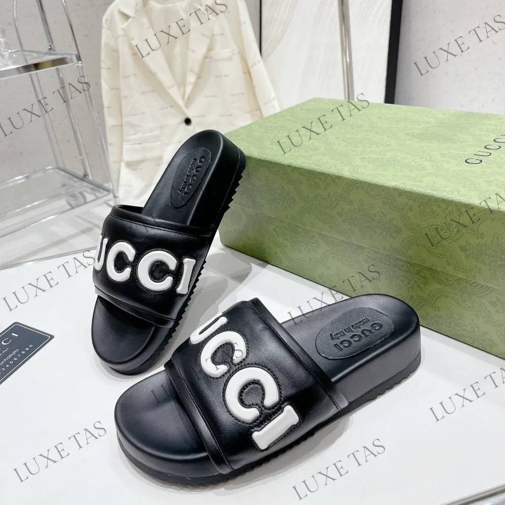 Black Leather Slide Sandal - Designer Slides & Sandals for Men Best Sandals With Arch Support