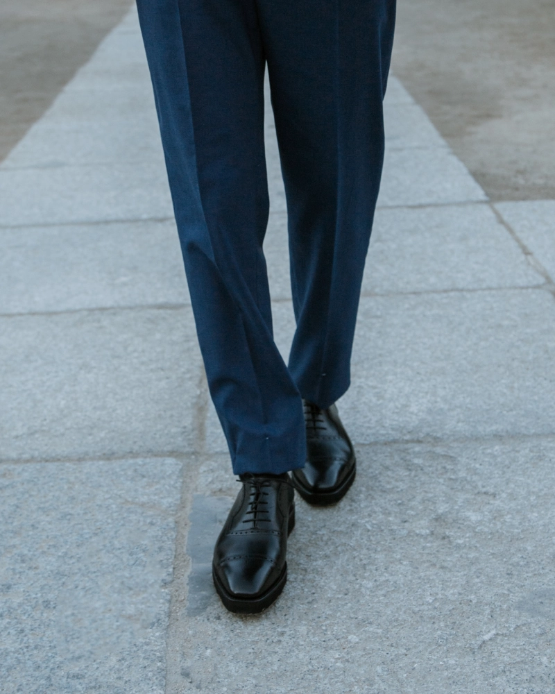 Black Brogue Lightweight Dress Shoe Patent Leather Cap Toe Oxfords